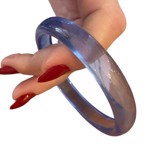 Plastik armring - Cuff rund, Transparent blå💙